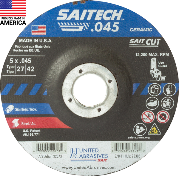 SAIT22073 5" X .045 X 7/8" SAITECH CUTTING FAST/LONG