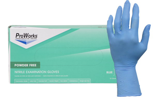 ADEGL-N108EPF-L LARGE PROWORKS 8 MIL POWDER FREE BLUE NITRILE EXAM GLOVES 50/BX