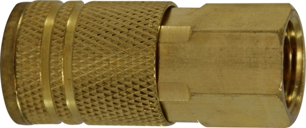 COI151 1/4" BODY X 3/8" FPT BRASS INDUSTRIAL COUPLER