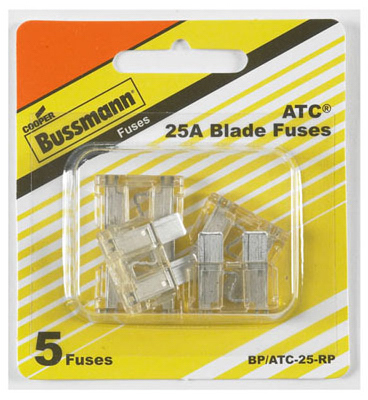 COT391565 25 AMP CLEAR ATC BLADE FUSE 5/PK