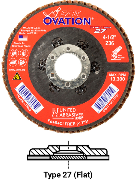 SAIT78105 4 1/2" X 5/8-11 36G FLAP DISC