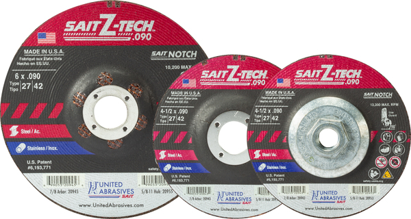 SAIT20953 4 1/2" X .090 X 5/8-11 TYPE 27 Z-TECH HIGH