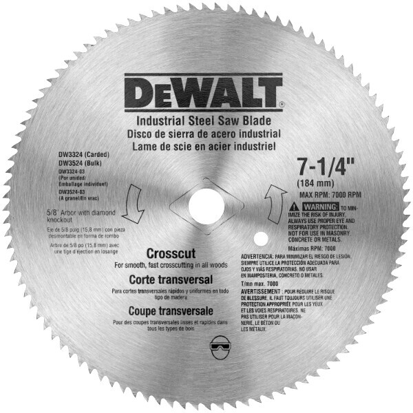 DEWDW3324 7 1/4" 100T CIRCULAR SAW BLADE