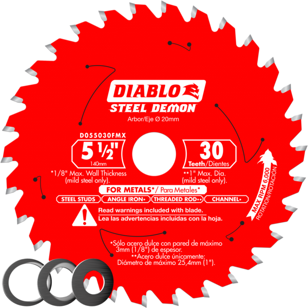 DIABLO-D055030FMX 5 1/2" X 30 TOOTH STEEL DEMON CARBIDE-TIPPED SAW BLADE