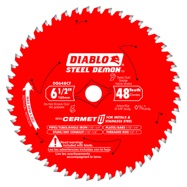 DIABLO-D0648CFA 6 1/2" X 48 TOOTH FERROUS BLADE