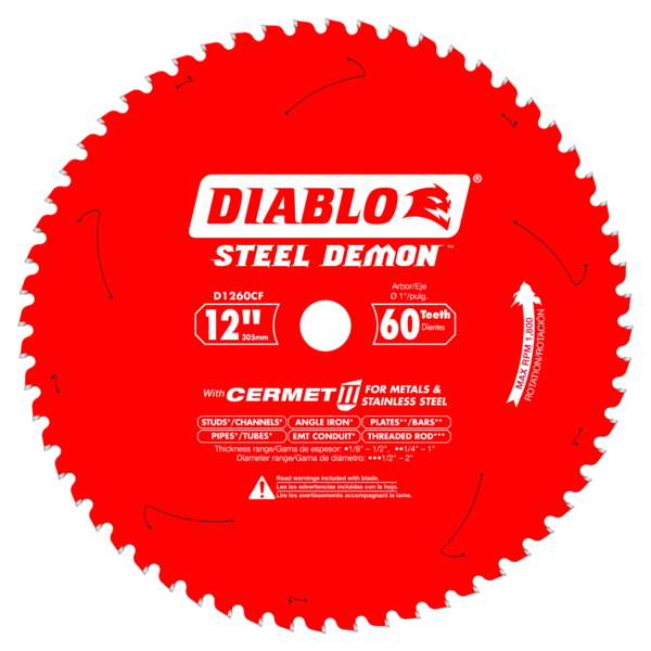 DIABLO-D1260CF 12" X 60 TOOTH STEEL DEMON CERMET II SAW BLADE