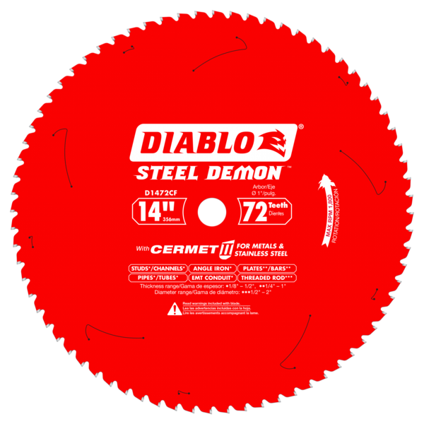 DIABLO-D1472CF 14" X 72 TOOTH STEEL DEMON CERMET II SAW BLADE