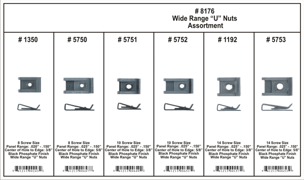 DIS8176 210PC "U" NUT 6 PART ASSORTMENT