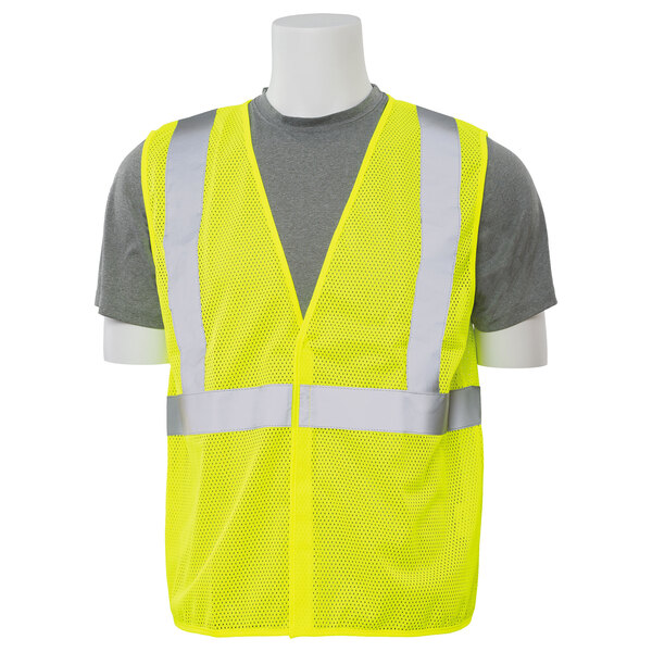 ERB61428 2X-LARGE ANSI CLASS 2 VEST MESH HI-VIZ LIME - HOOK & LOOP