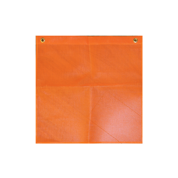 ERI05303 18" X 18" FLUORESCENT ORANGE HEAVY DUTY MESH FLAG WITH BRASS GROMMETS