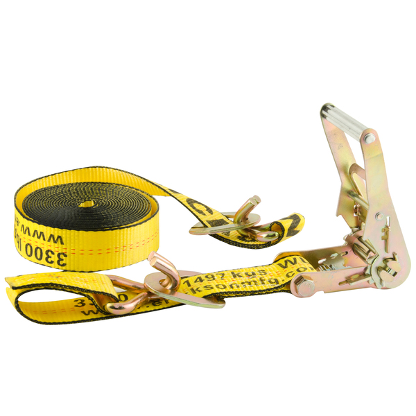 ERI58629 2" X 20' 10,000LB RATCHET STRAP WITH DOUBLE J-HOOKS & FLOATING D-RINGS