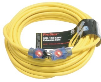 EXT123050/YELLOW 12/3 50' SJTW PRO STAR EXTENSION CORD YELLOW WITH LIGHTED ENDS