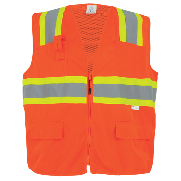 GLO004-3XL CLASS 2 SURVEYORS STYLE ORANGE VEST 3XL