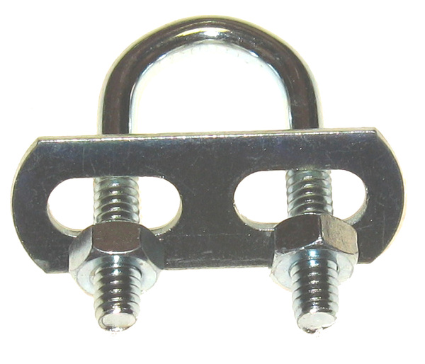 HIN63C 1/4-20 U-BOLT WITH PLATE & 2 NUTS ZINC PLATED FOR 3/8 PIPE