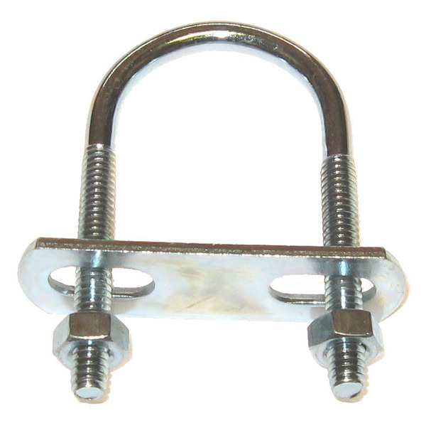 HIN70C 1/4-20 U-BOLT WITH PLATE & 2 NUTS ZINC PLATED FOR 1 1/2 PIPE