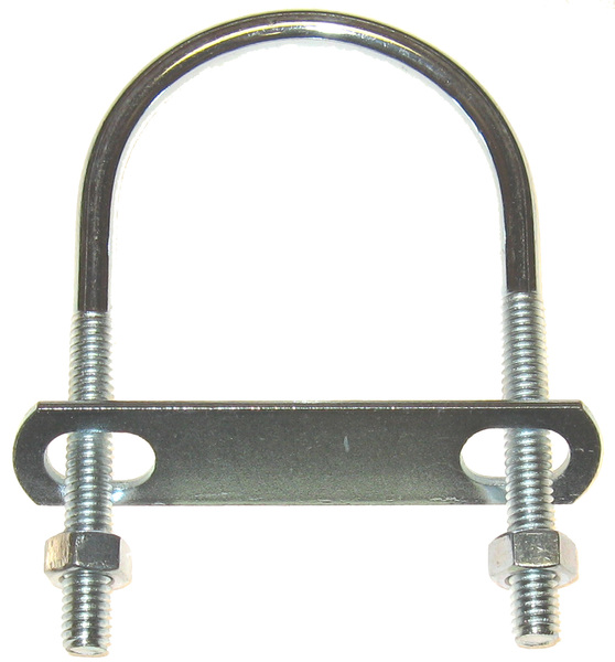 HIN88C 5/16-18 U-BOLT WITH PLATE & 2 NUTS ZINC PLATED FOR 2 PIPE