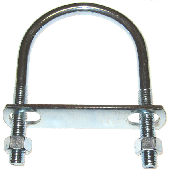 HIN95C 1/2-13 U-BOLT WITH PLATE & 2 NUTS ZINC PLATED FOR 3 PIPE