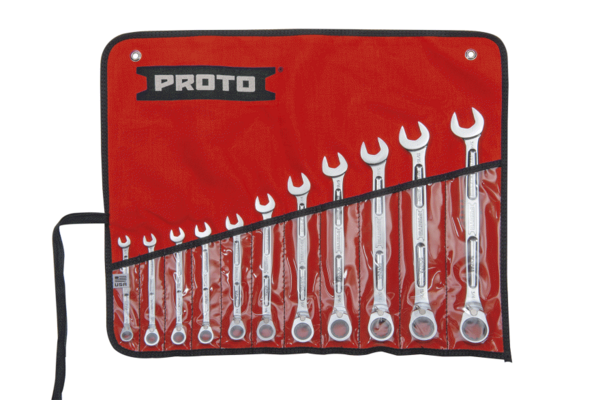 PROJSCV-11SA 11PC FULL POLISH REVERSIBLE RATCHETING COMBINATION WRENCH SET - SPLINE