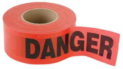 KESBT1214 KESON 3" X 1000' RED WEATHERPROOF "DANGER" TAPE - 2MM THICK