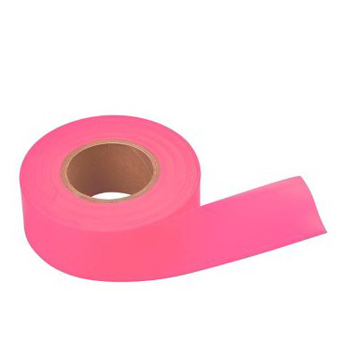 KESFT-GP 1 3/16 X 150' GLO-PINK WEATHERPROOF FLAGGING TAPE - 4 MIL THICK