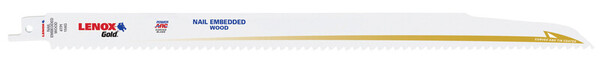 LEN156GR 12" X 3/4" X .050 X 6TPI (GOLD) RECIP BLADE 5/PK