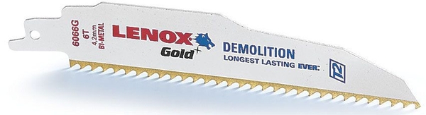 LEN614GR 6" X 3/4" X .035 X 14TPI BI-METAL (GOLD) RECIP BLADE 5/PK