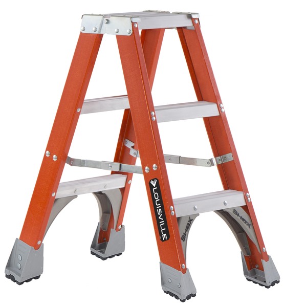 LOUFM1503 3FT FIBERGLASS TYPE IA TWIN FRONT STEP LADDER - 300LB CAPACITY