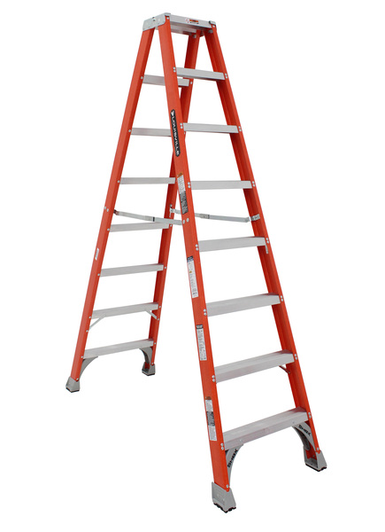 LOUFM1508 8FT FIBERGLASS TYPE IA TWIN FRONT STEP LADDER - 300LB CAPACITY