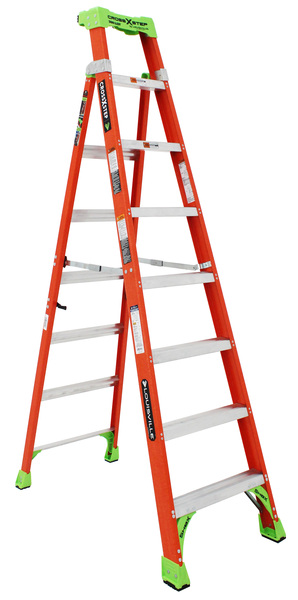 LOUFXS1508 8FT CROSS-STEP FG TYPE IA 300LB RATED STEP/SHELF LADDER