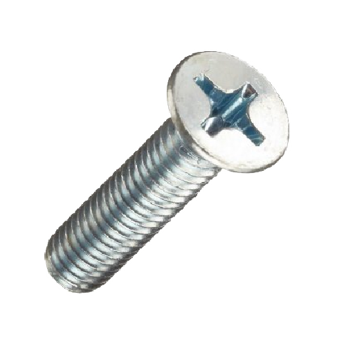 .3C6MXFZ M3-.5 X 6 PHILLIPS FLAT HEAD MACHINE SCREW ZINC PLATED