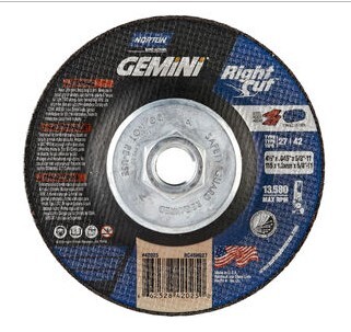 NOR66252842025 4 1/2" X .045" X 5/8-11 GEMINI RIGHTCUT TYPE T27/T42 A46 CUTOFF WHEEL