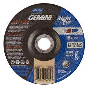 NOR66252842202 TYPE 27 GEMINI 6 X .045 X 7/8 CUTOFF WHEEL