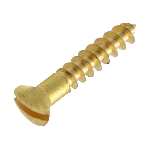 8N50OSOB #8 X 1/2" SLOTTED OVAL HEAD WOOD SCREW BRASS