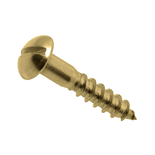 9N62OSRB #9 X 5/8" SLOTTED ROUND HEAD WOOD SCREW BRASS