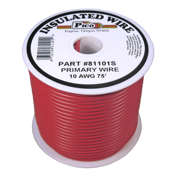 PICO81101S 10 AWG RED PRIMARY WIRE 75' ROLL