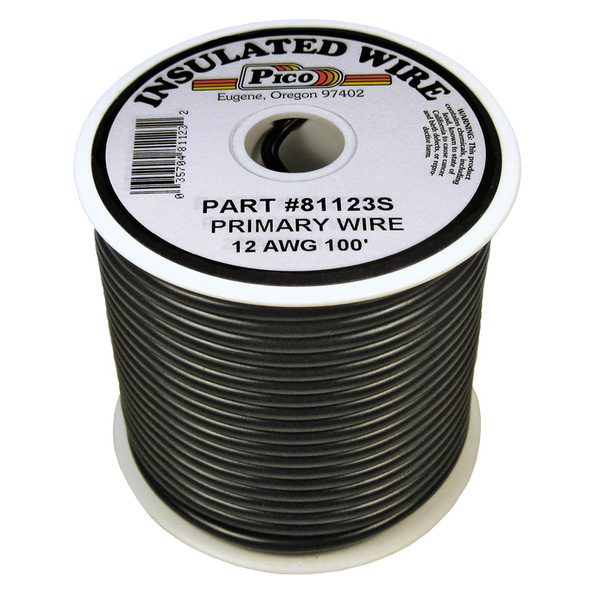 PICO81123S 12 AWG BLACK PRIMARY WIRE 100' ROLL