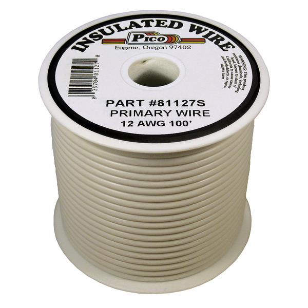 PICO81127S 12 AWG WHITE PRIMARY WIRE 100' ROLL