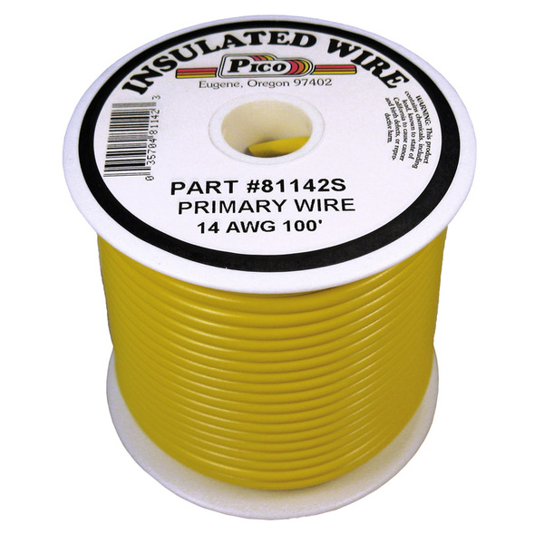 PICO81142S 14 AWG YELLOW PRIMARY WIRE 100' ROLL