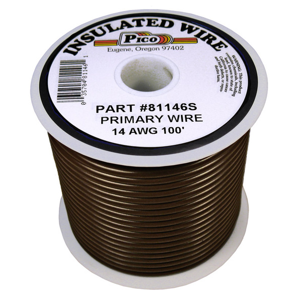 PICO81146S 14 AWG BROWN PRIMARY WIRE 100' ROLL