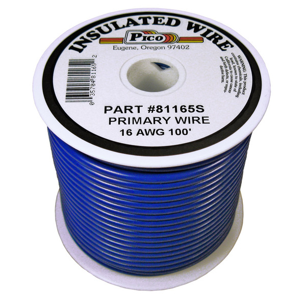 PICO81165S 16 AWG BLUE PRIMARY WIRE 100' ROLL