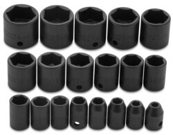 PROJ72206 19PC 3/8 DRIVE METRIC IMPACT SOCKET SET 6 POINT