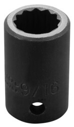 PROJ7418 1/2 DRIVE IMPACT SOCKET 9/16 - 12 POINT