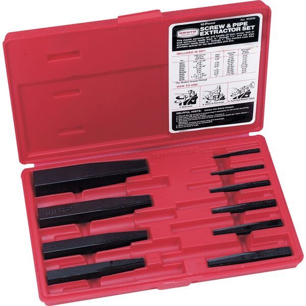 PROJ9500B 10PC STRAIGHT SCREW EXTRACTOR SET