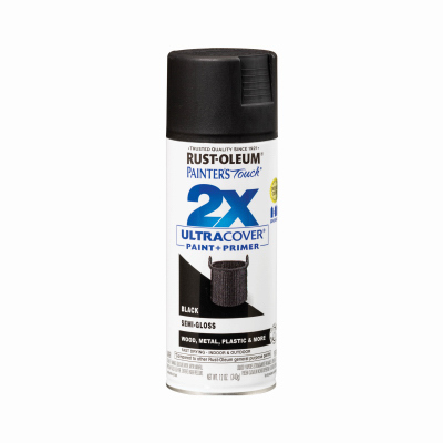 RUS249061 PT2X 12OZ SEMI GLOSS BLACK SPRAY PAINT