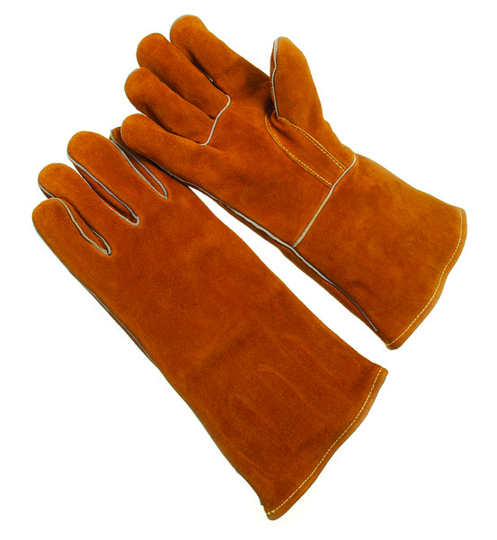 SEA7480K-RY-L RUSSET SIDE SPLIT, STRAIGHT THUMB, BLACK FIRE