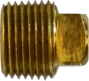 SHPP012B 1/8" BRASS SOLID SQUARE HEAD PIPE PLUG