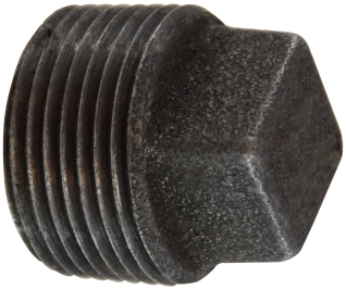 SHPP075 3/4" BLACK STEEL CORED SQUARE HEAD PIPE PLUG