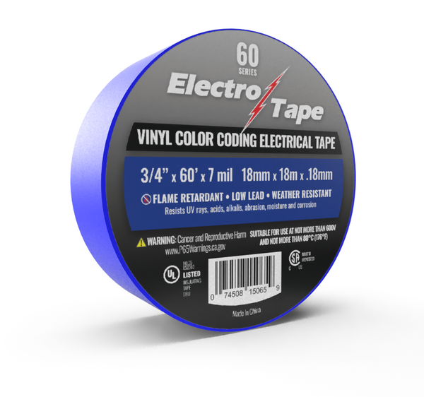 TAPEELECTRICALB 3/4 X 60 FT BLUE ELECTRICAL TAPE