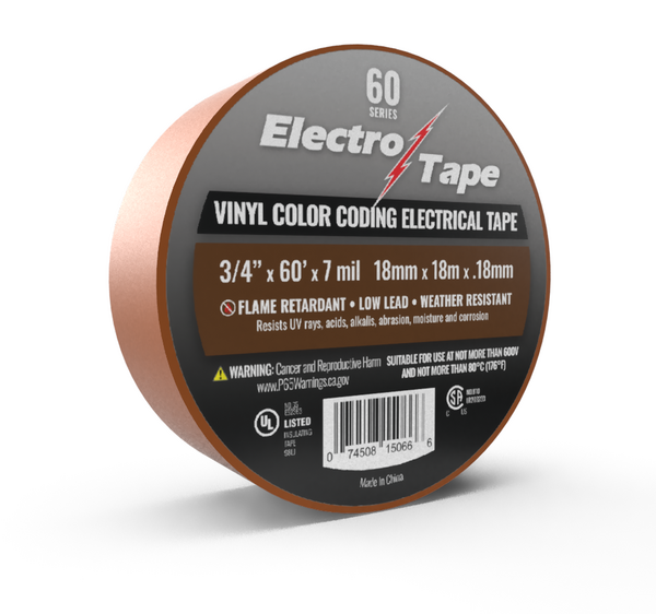 TAPEELECTRICALBR 3/4 X 60 FT BROWN ELECTRICAL TAPE