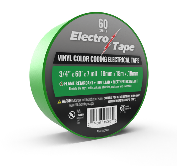 TAPEELECTRICALDG 3/4 X 60 FT GREEN ELECTRICAL TAPE